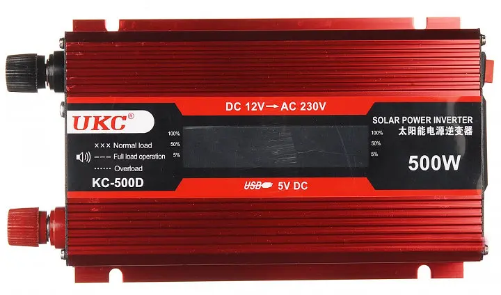 Автоінвертор-перетворювач напруги з LCD-екраном UKC 12 V-220 V 500 W KC-500D - фото 3