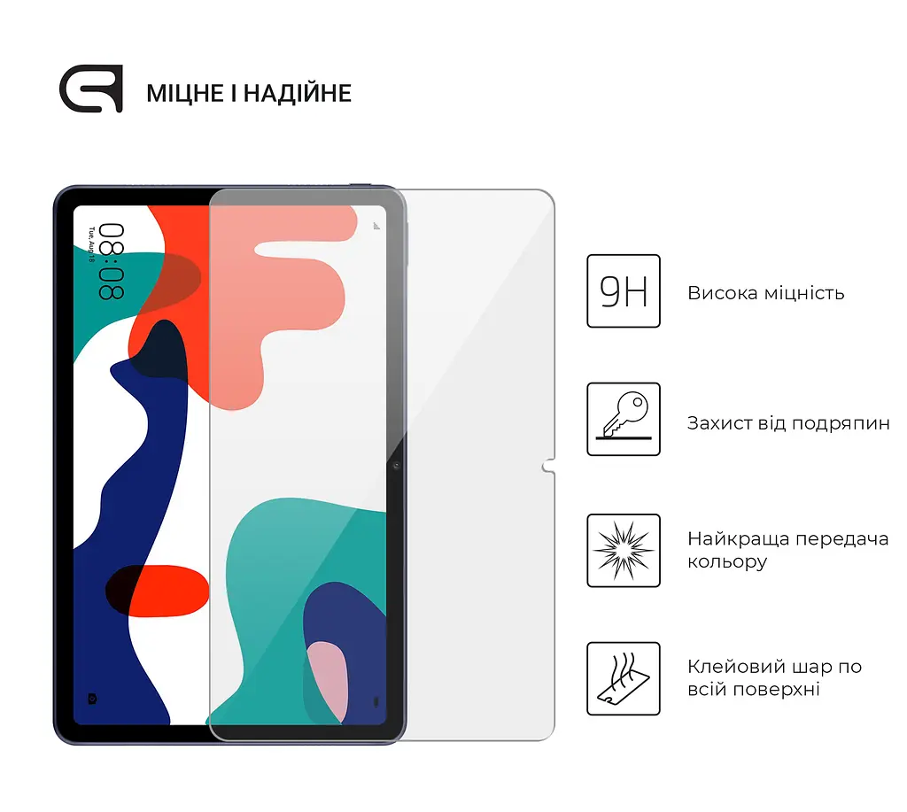 Захисне скло для планшета HUAWEI MatePad 10.4 (2021) (53011TNG)/10.4 (2022) (53013AEC), Glass.CR, загартоване скло 9H, 2.5D, повне проклеювання, з олеофобним покриттям, проста установка та сумісність з чохлами всіх типів (Case friendly) - фото 2