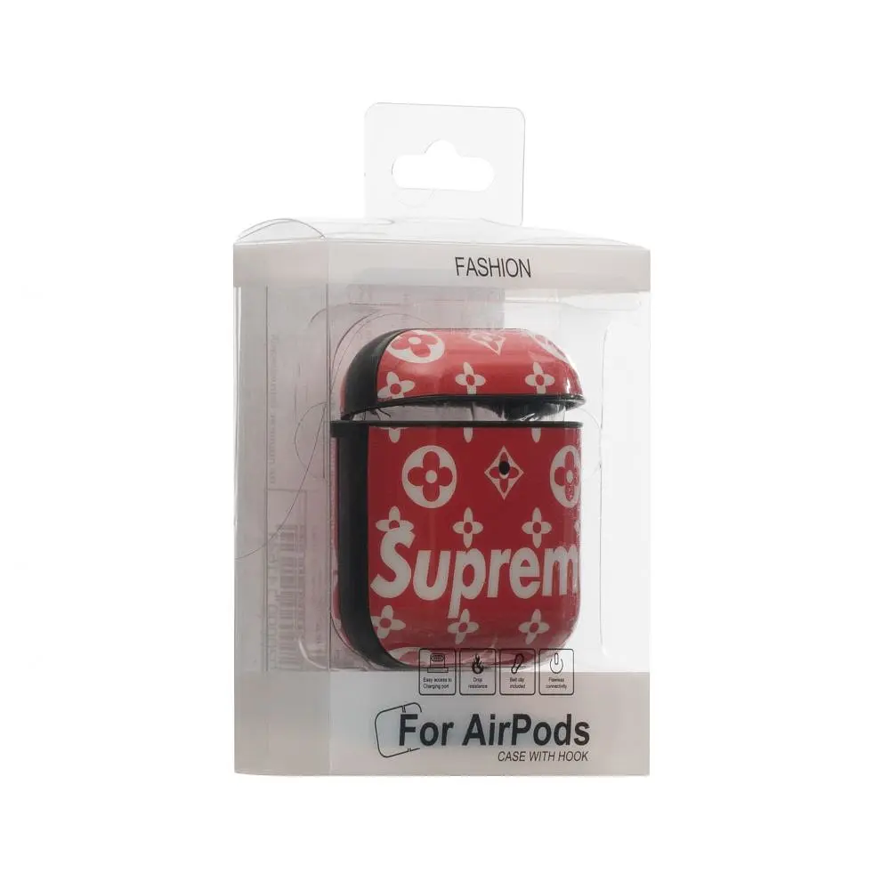 Футляр для навушників Airpods Glossy Brand Supreme red - фото 2