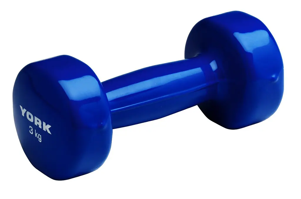 Гантелі для фітнесу вінілові круглі York Fitness 2х3кг синій - фото 2