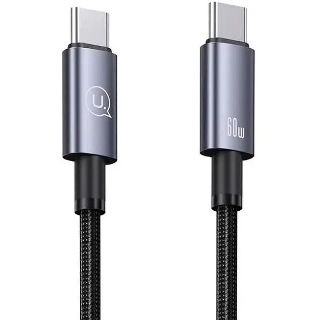 Кабель Usams US-SJ661 USB-C to USB-C 60W 5A 1.2m Tarnish [138985] - фото 2