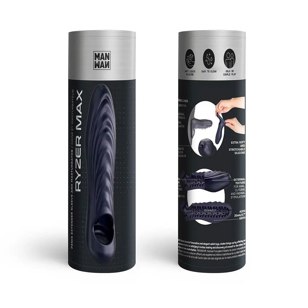 Насадка на пеніс Dorcel Man.Wand Ryzer Max, 18.2 см (сливовий) - фото 5