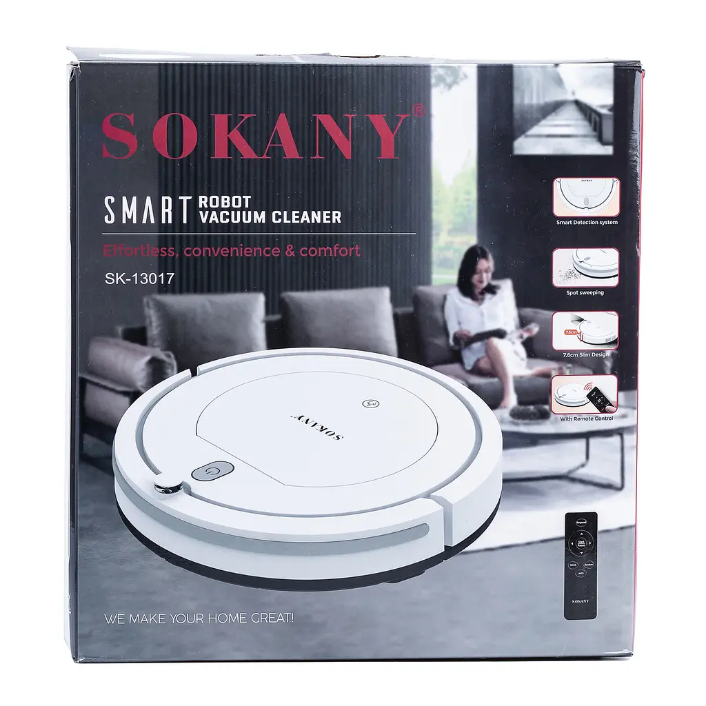 Робот-пилосос Sokany SK-13017 з пультом ДК, білий - фото 5