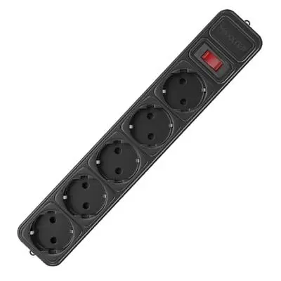 Мережевий фільтр живлення Maxxter (SPM5-G-6B) чорний, 1.8 м кабель, 5 розеток (SPM5-G-6B) - фото 3