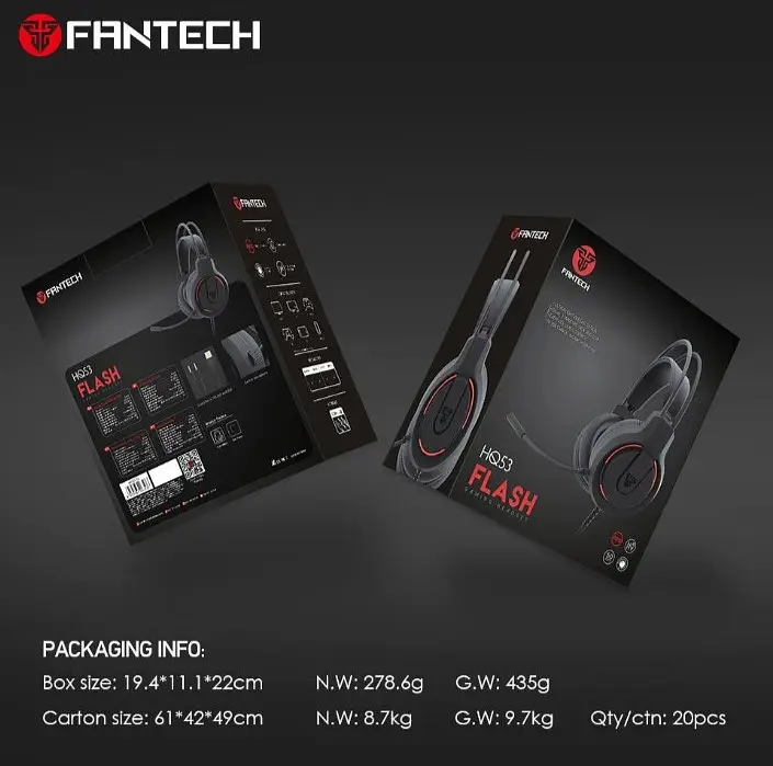 Игровые наушники Fantech HQ53 Flash 7.1 Black с микрофоном - фото 8