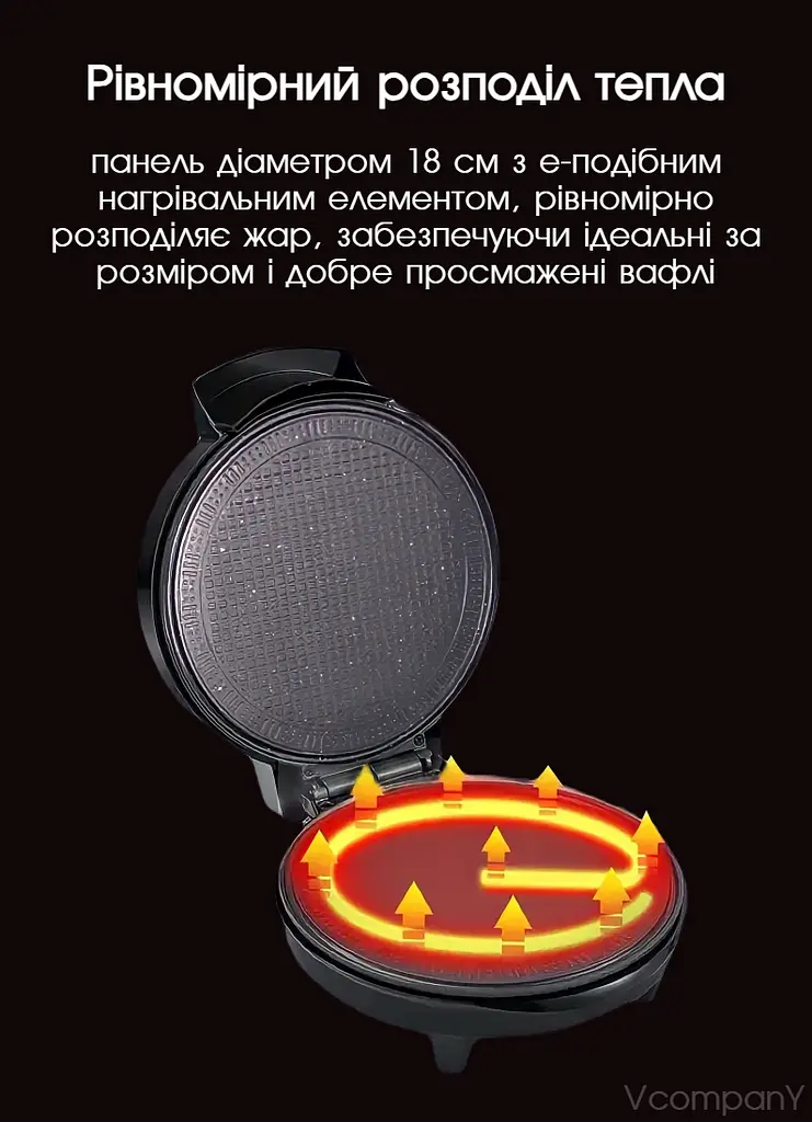 Вафельниця RAF 1200 Вт чорна - фото 4
