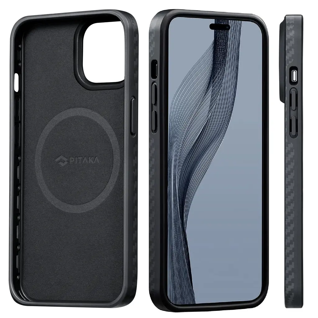 Противоударный чехол для iPhone 14 Pro Pitaka Military Grade MagSafe MagEz Case Pro 3 1500D Black/Grey (KI1401PP) - фото 4