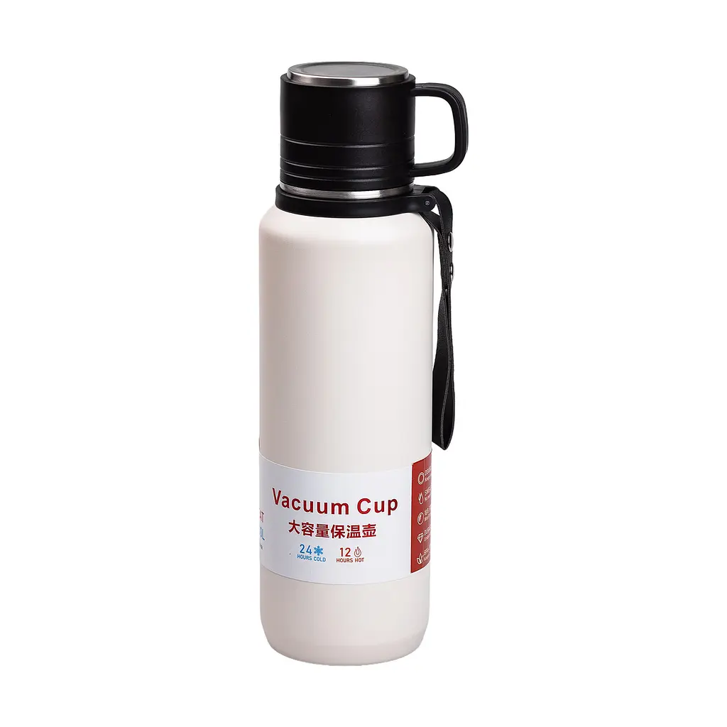 Термос High Bottle 1 л із заварником та фліп кришкою, білий Yiwu HP-14-28W - фото 11