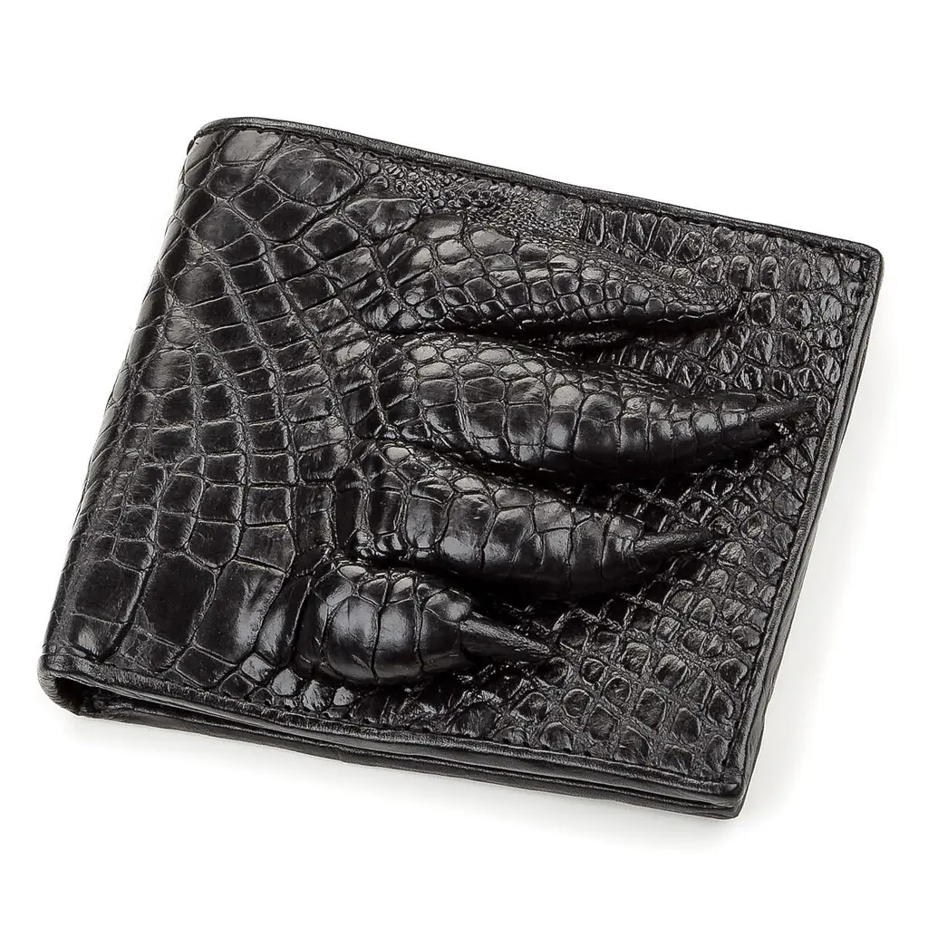 Гаманець чоловічий CROCODILE LEATHER 18200 з натуральної шкіри крокодила Чорний - фото 6