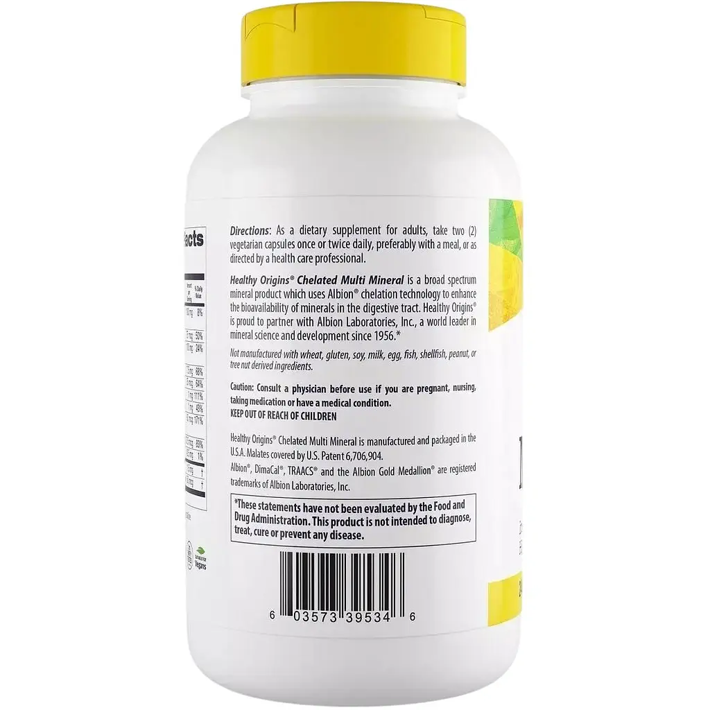 Хелатні мультимінерали без заліза Healthy Origins Chelated Multi Mineral Iron Free 240 вегетаріанських капсул - фото 3