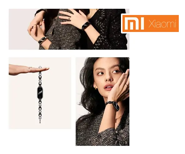 Ремешок для фитнес-браслета Xiaomi Smart Band 8 Chain Strap цепочка черная BHR7298CN - фото 5