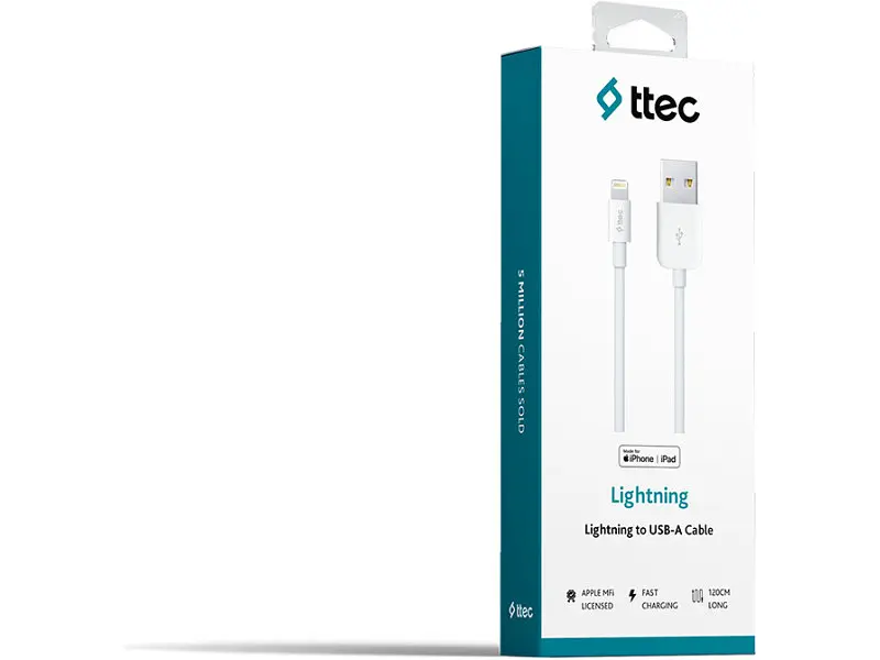 Кабель Ttec USB-Lightning 1.2m White (2DKM01B) - фото 5