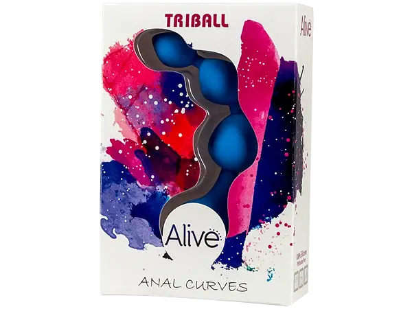 Анальні кульки Alive Triball Blue, силікон, макс. діаметр 2 см - фото 2