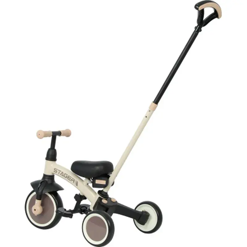Дитячий велосипед Qplay Stager 3 в 1 з ручкою, біговел, Beige-Brown (T80STAGERBeigeBrown) - фото 9