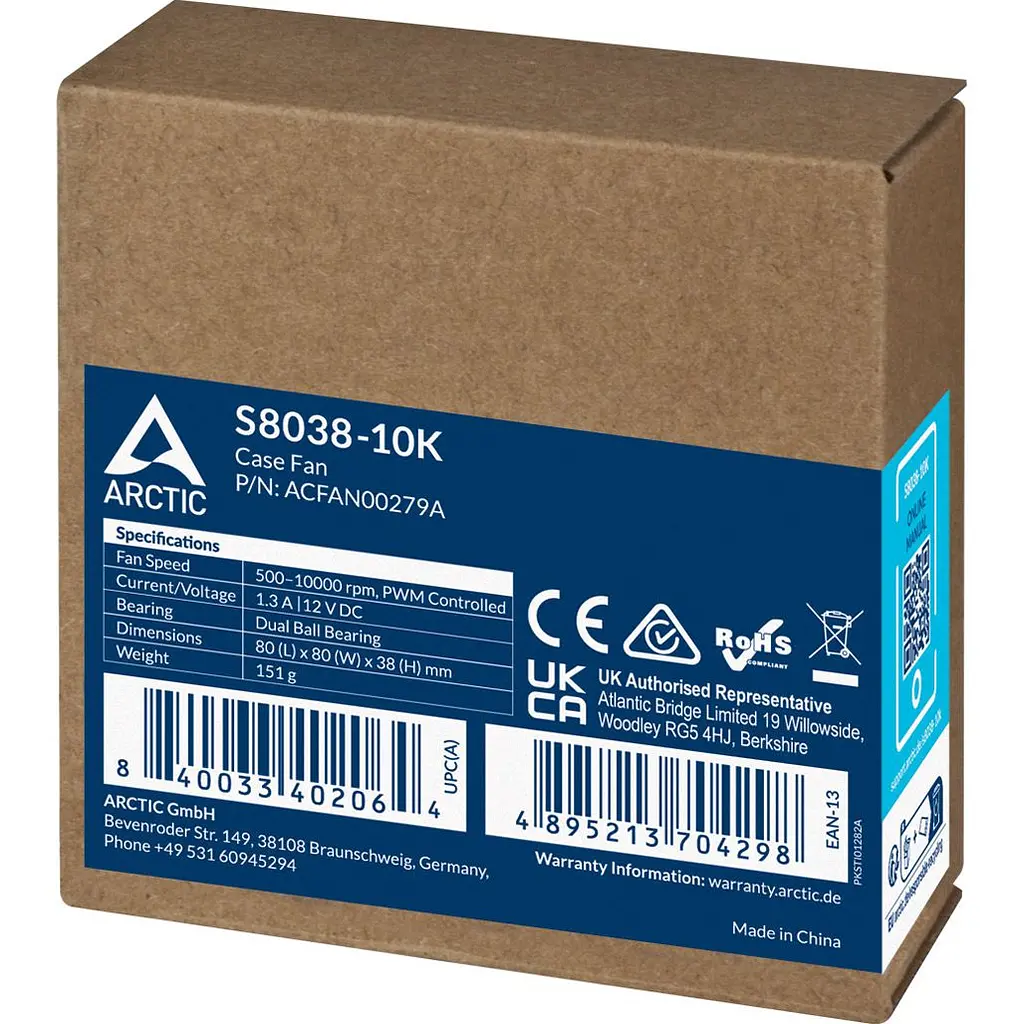 Корпусний вентилятор Arctic S8038-10K Black (ACFAN00279A) [175981] - фото 7