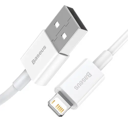 USB кабель Baseus Superior Series Fast Charging Data Cable USB to iP 2.4A 2m білий CALYS-C02 - фото 3