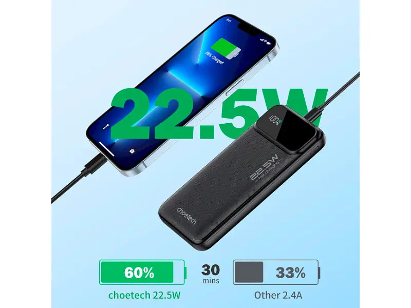 Зовнішній акумулятор (Power Bank) Choetech B728 10000mAh Black (B728-CCBK) - фото 4