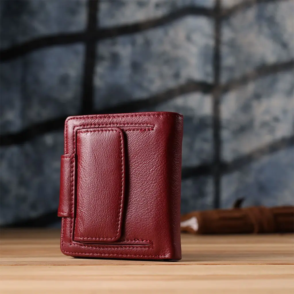 Жіночий гаманець вертикального формату з натуральної шкіри ST Leather 23071 бордовий - фото 10