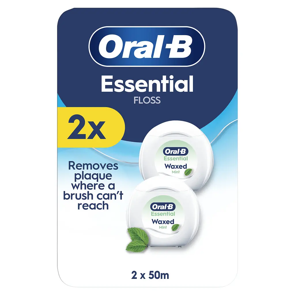 Зубна нитка Oral-B Essential Floss Mint вощена м’ятна для очищення міжзубних проміжків, 2x50 м - фото 3