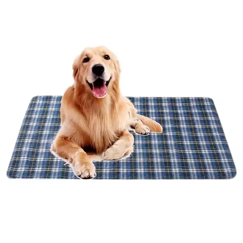Багаторазова пелюшка для собак Derby Washable Reusable Pet Pee Pad Blue Plaid 60х90 см - фото 2
