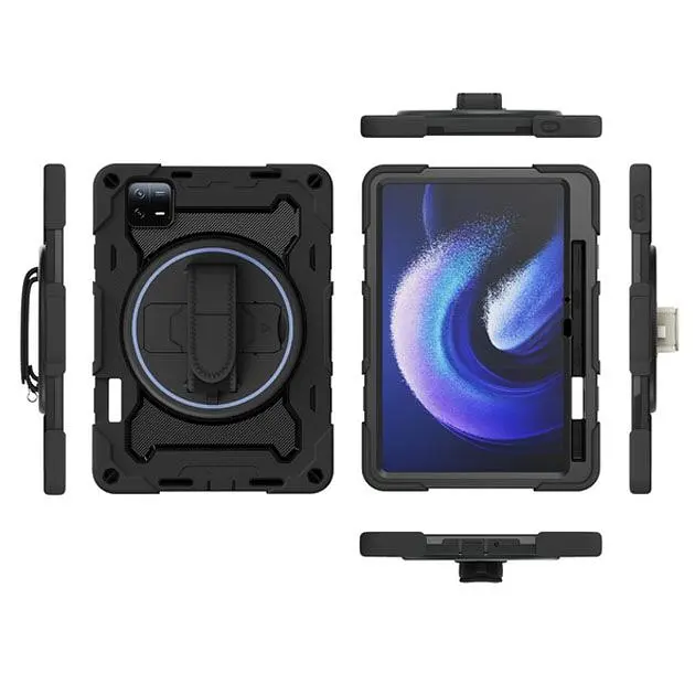 Чехол Rugged 3 Layers бронированный противоударный с защитой для Xiaomi Pad 6 / Pad 6 Pro (11") Черный - фото 4