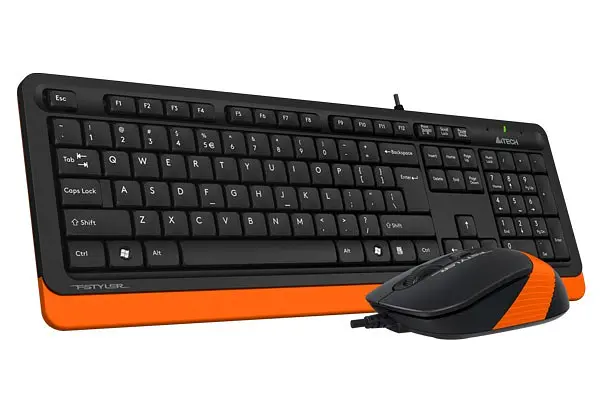 Комплект A4Tech Fstyler Sleek Multimedia Comfort F1010, Black/Orange, клавіатура+миша, USB (F1010-BO) - фото 2