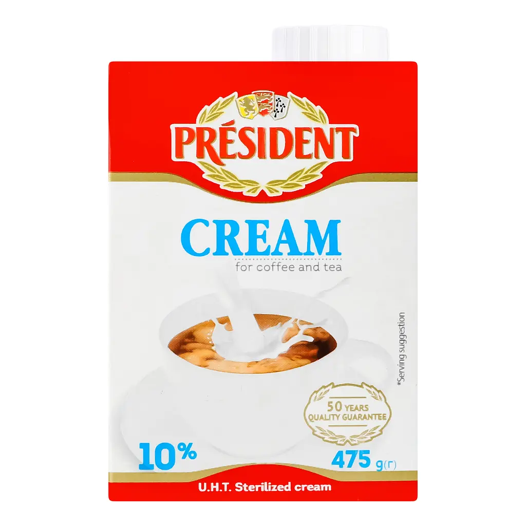 Сливки President ультрапастеризованные для кофе и чая 10% жира 475 г - фото 4