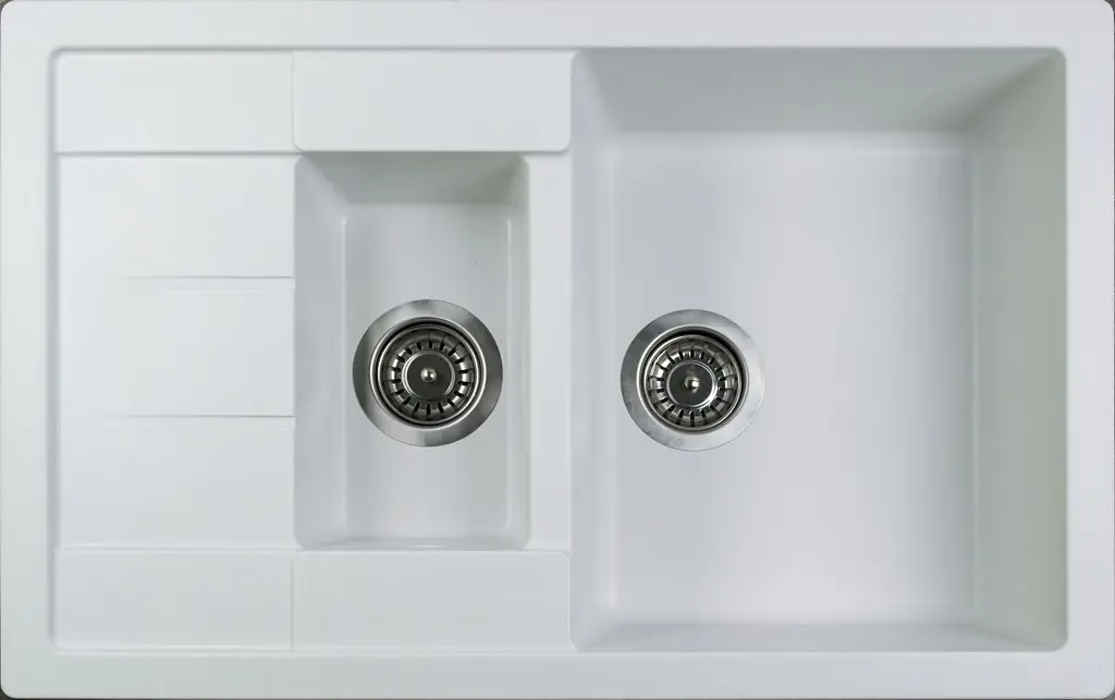 Кухонна мийка Adamant ANILA PLUS біла 775x495x200 мм, з крилом 77,5 см - фото 3
