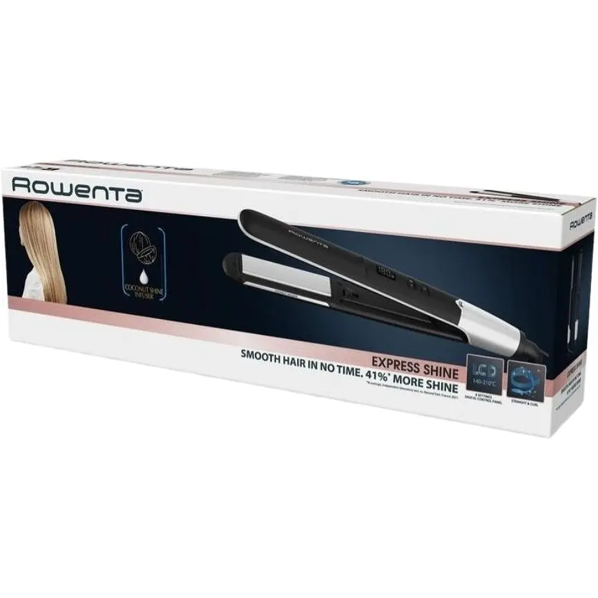 Випрямляч для волосся Rowenta Xpress Shine Coconut чорний (SF4621F0) - фото 6