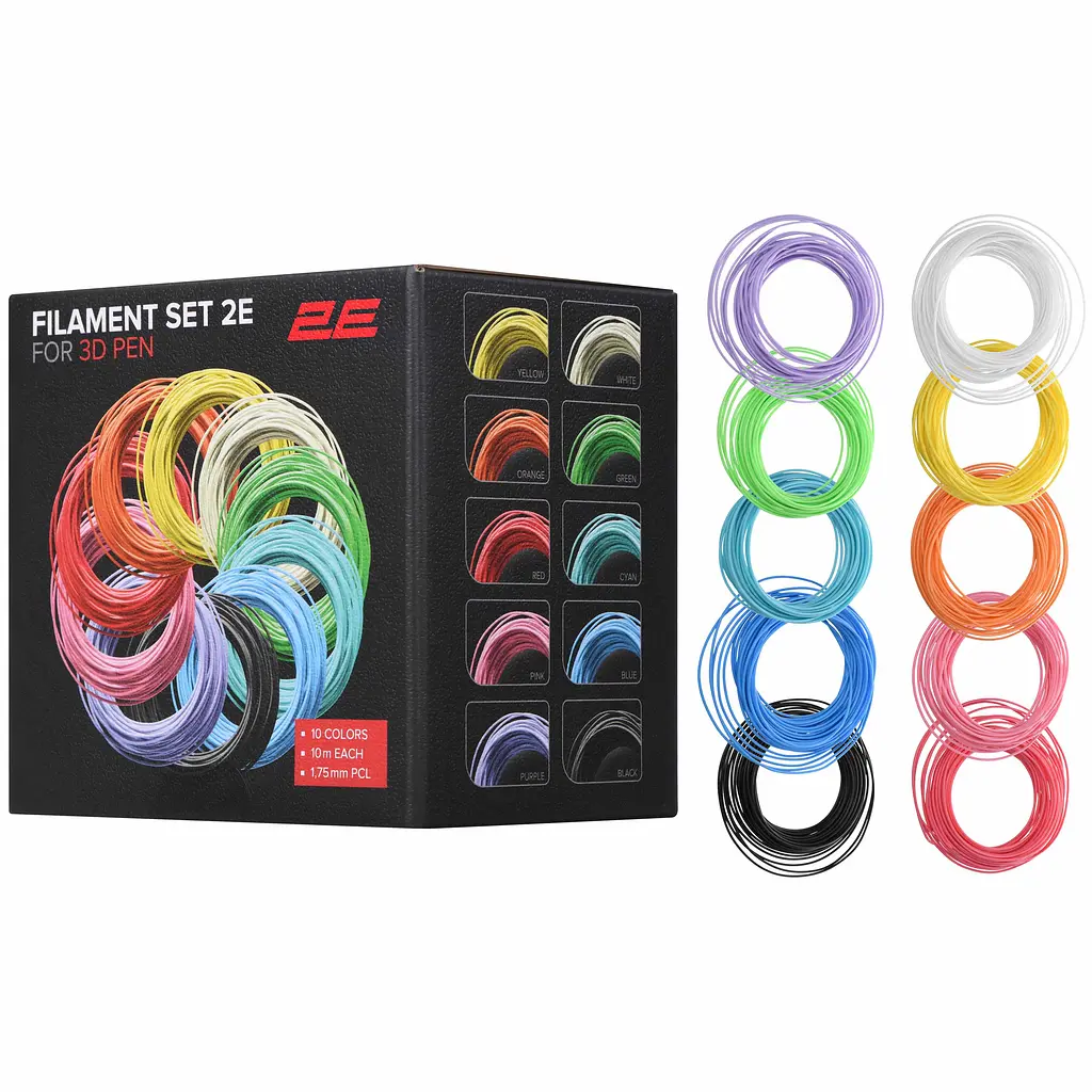 Картридж для 3D ручки PCL 1.75мм 10шт мікс 2E teh0015792 - фото 2
