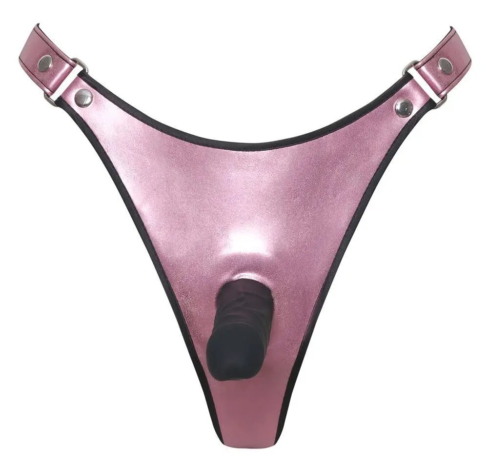 Страпон Bad Kitty Thong+Dildo S/M (чорний) - фото 9
