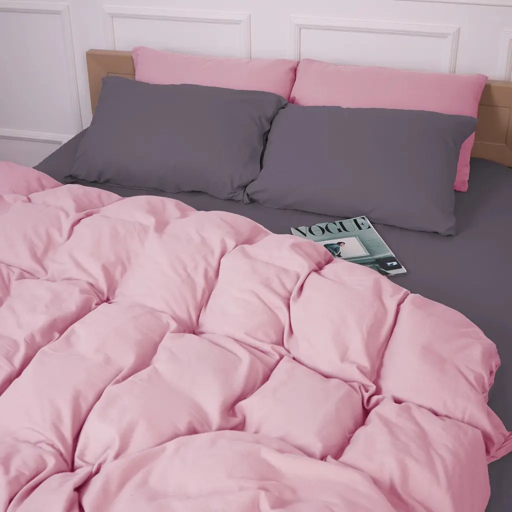 Постільна білизна MirSon 001-008 Ash grey/Pink Фланель 2 x 160 x 220 Сімейний Євро (2200009660924) - фото 4