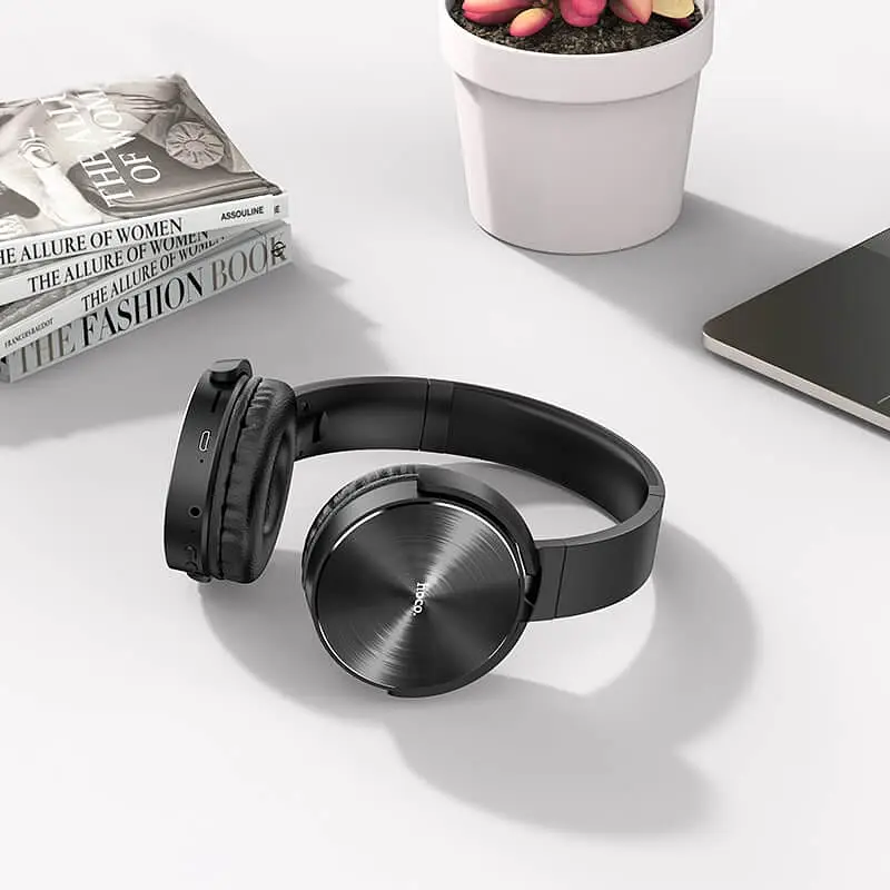 Наушники Bluetooth Hoco DW01 Foldable headphones |BT5.0, TF, AUX, 4Hours| black - фото 4