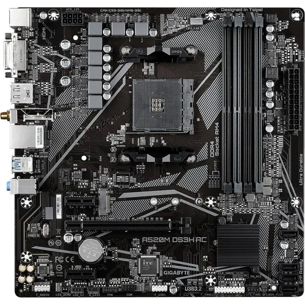 Материнська плата Gigabyte A520M DS3H AC [146957] - фото 2