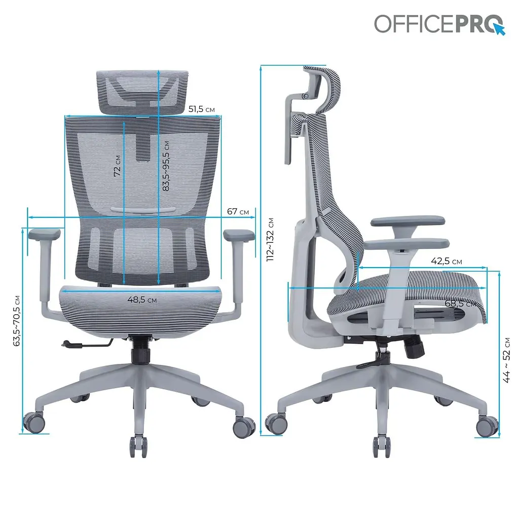 Офісне крісло OfficePro Elegant OC660-G-DG-DG (OC660-G-DG-DG) - фото 13