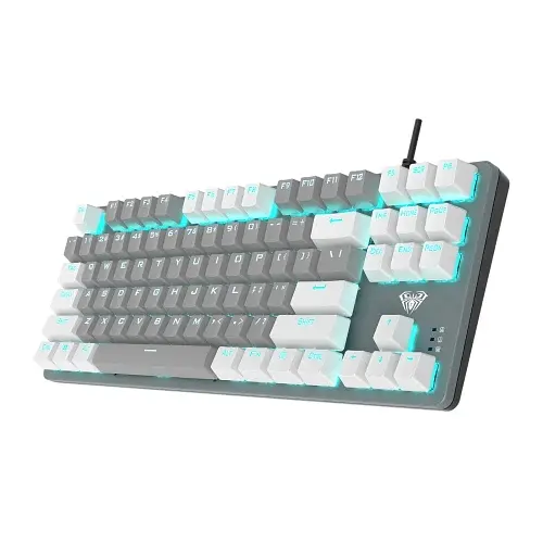 Клавіатура F3287 KRGD Blue EN/UA White/Grey, USB, кабель 1.6 м, 359 х 128.6 х 37.1 мм Aula teh0028289 - фото 2