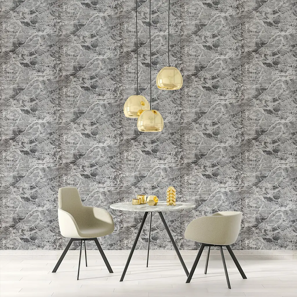 Панель стінова Sticker Wall в рулоні 3D 700мм*3,08м*3мм Чорний мармур - фото 6