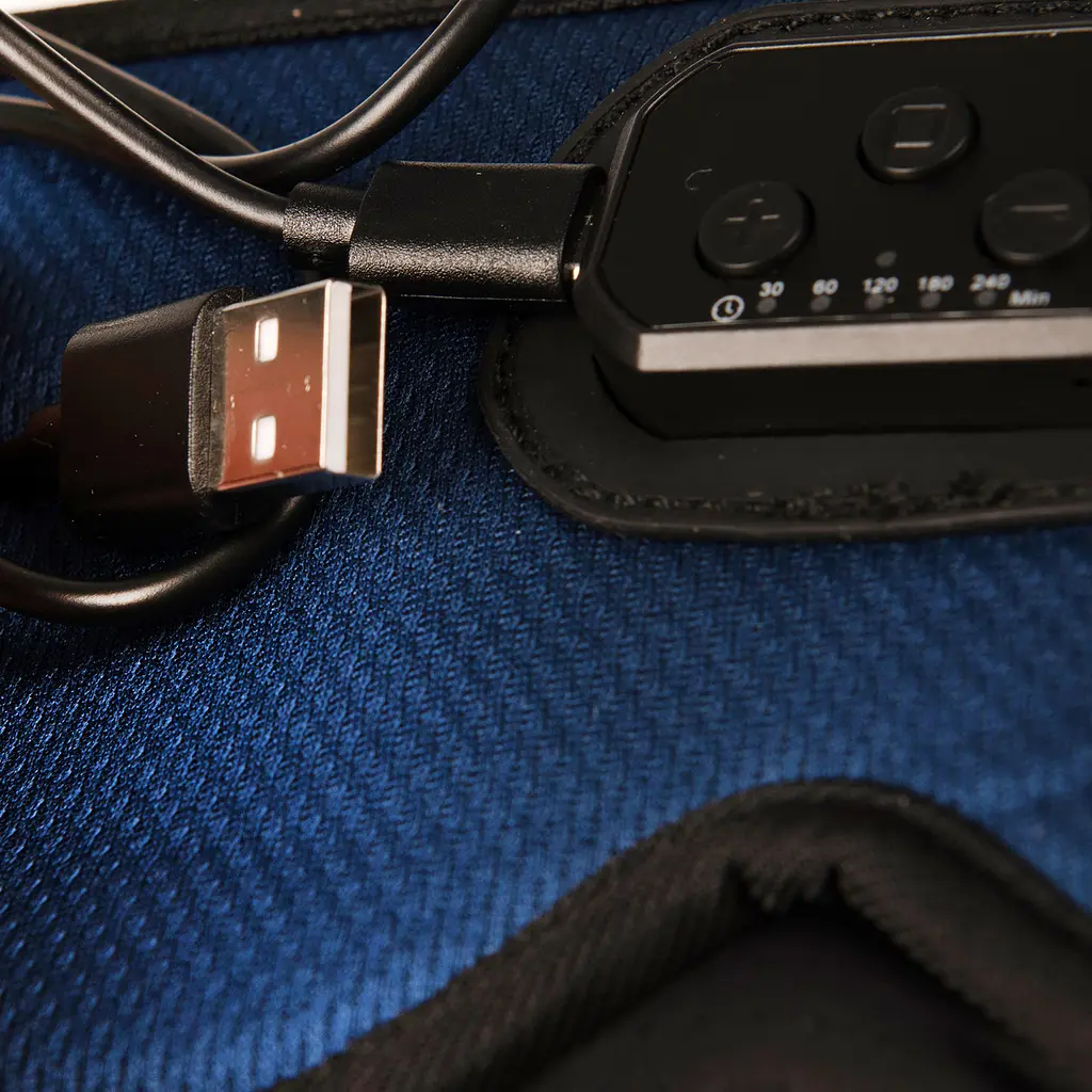 Маска для сну з Bluetooth-навушниками Supretto, таймер, охолоджуюча, USB, темно-синя - фото 4