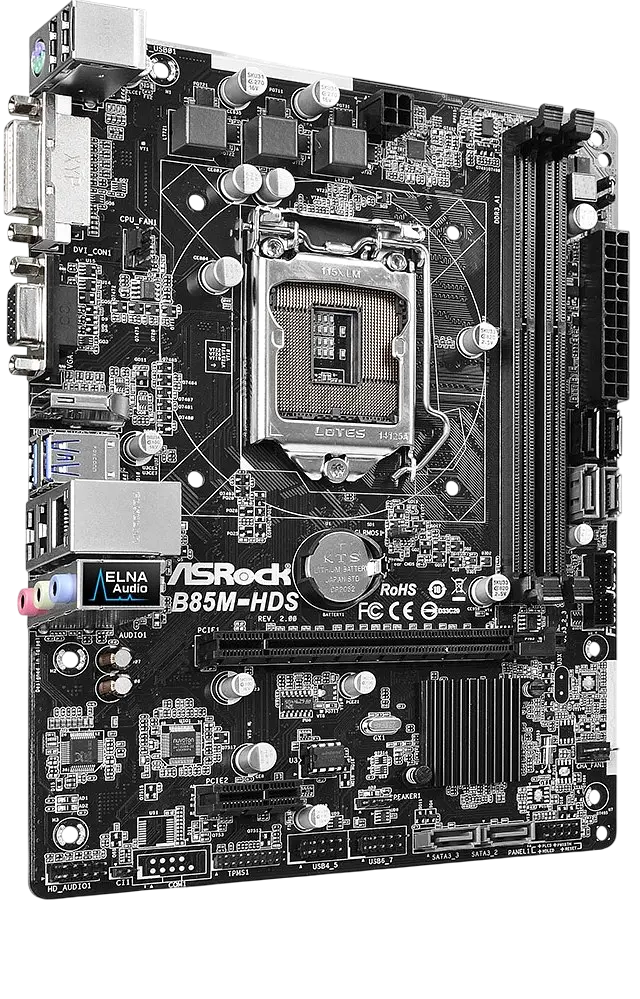 Материнская плата ASRock B85M-HDS LGA 1150 (B85M-HDS) Б/У - фото 2