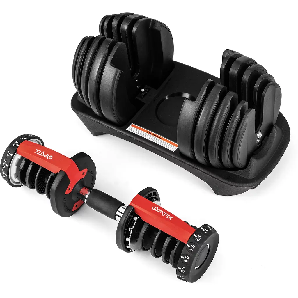 Гантель розбірна регульована Gymtek 2,5-24кг червоний - фото 8