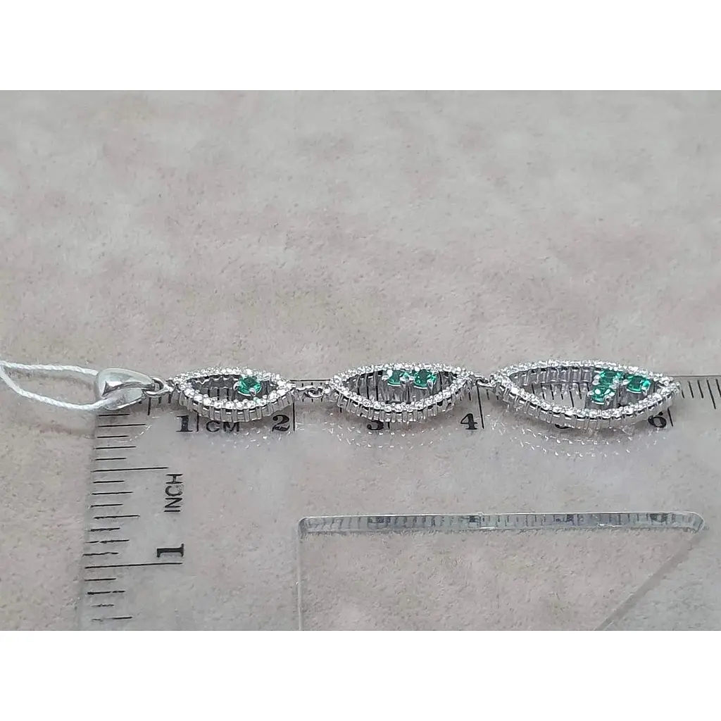 Золота підвіска Ірис з діамантами і смарагдами. 1ПИ31049 - фото 3