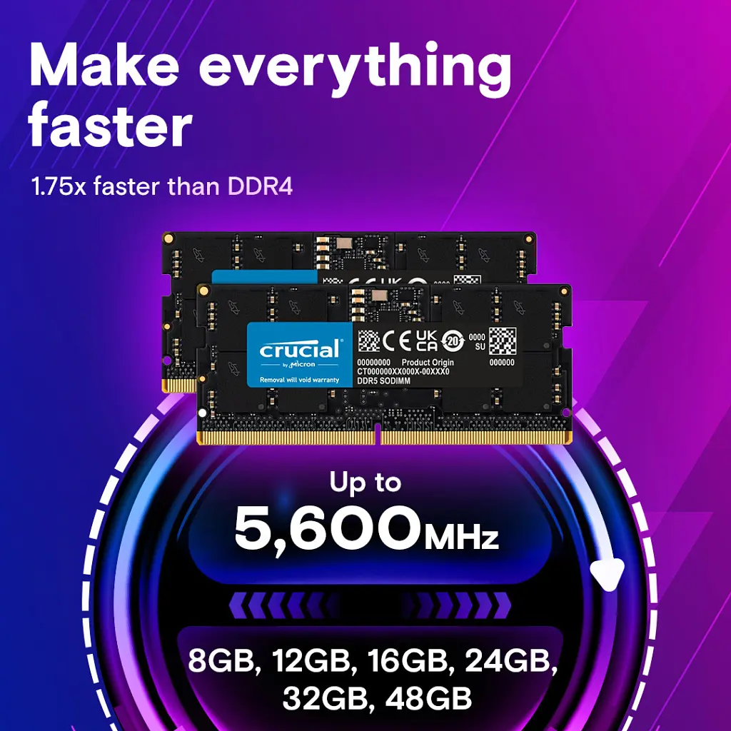 Модуль пам'яті для ноутбука SoDIMM DDR5 8GB 5600 MHz Micron (CT8G56C46S5T) - фото 3