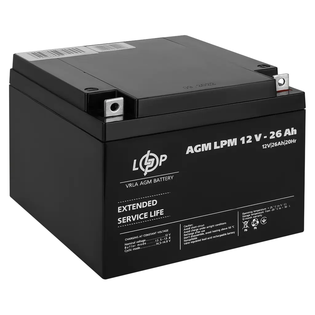 Аккумулятор AGM LPM 12V - 26 Ah - фото 3