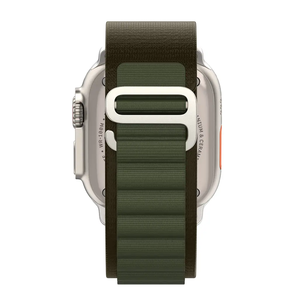 Ремінець для Apple Watch 49/46/45/44/42 (Series 1-3), оливковий, Alpine Loop Alpina Band, тканинний поліестеровий ремінець для смарт-годин, дихаючий, для активного відпочинку та спорту, ArmorStandart (ARM81045) - фото 6