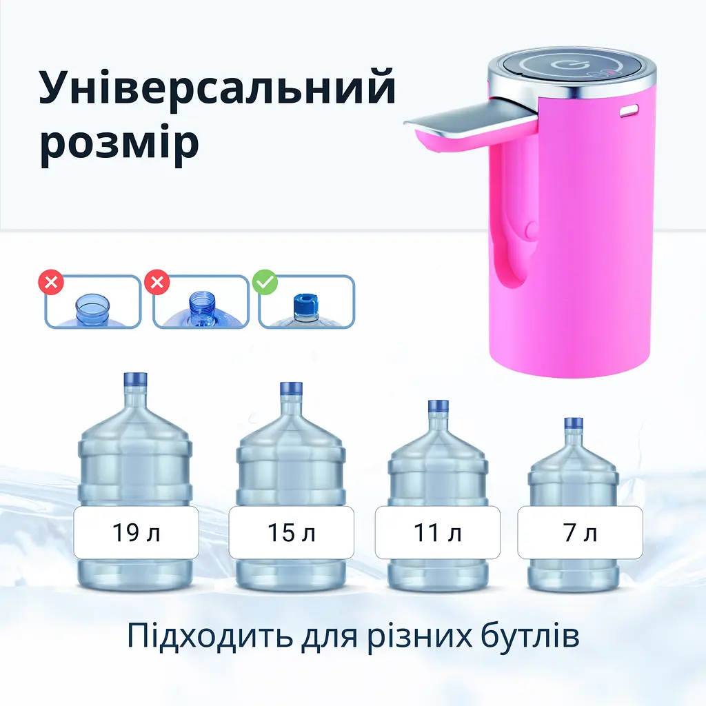 Електрична помпа для води ViO E23 зі складним носиком, рожева - фото 7