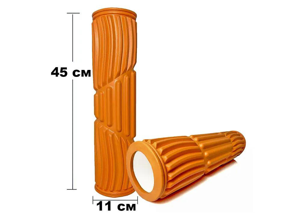 Масажний ролик EasyFit Foam Roller 45 см помаранчевий (EF-2030-BL) - фото 3