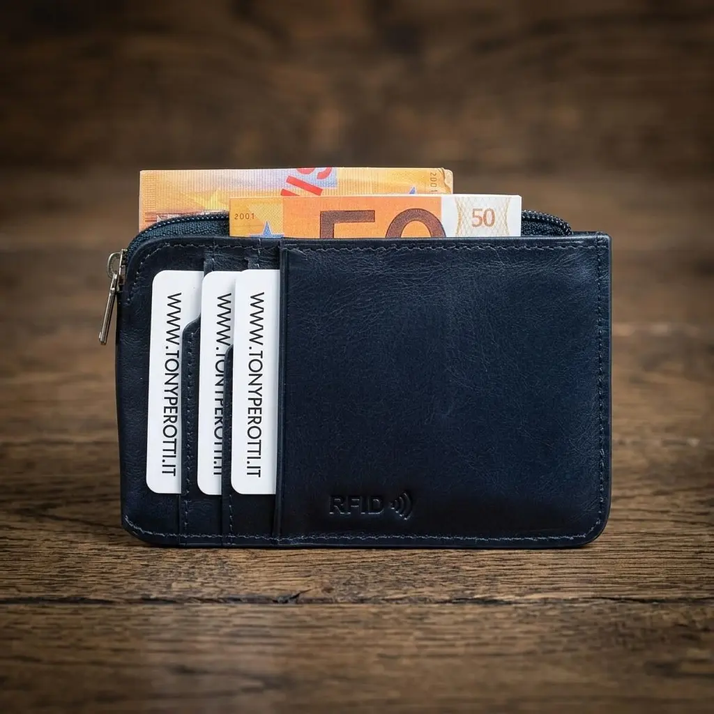 Кредитниця з RFID Tony Perotti з натуральної шкіри Nevada 3825 (90558) Синя - фото 4