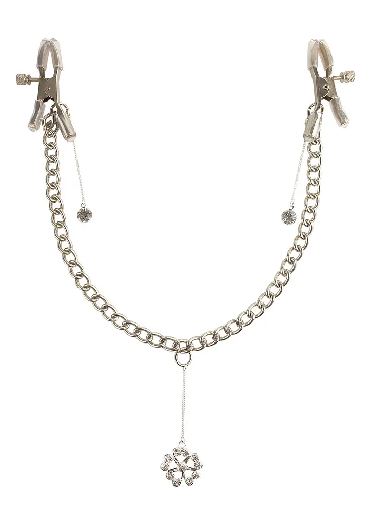 Затискачі для сосків з кулоном Pipedream Fetish Fantasy Crystal Nipple Clamps сріблястий - фото 2