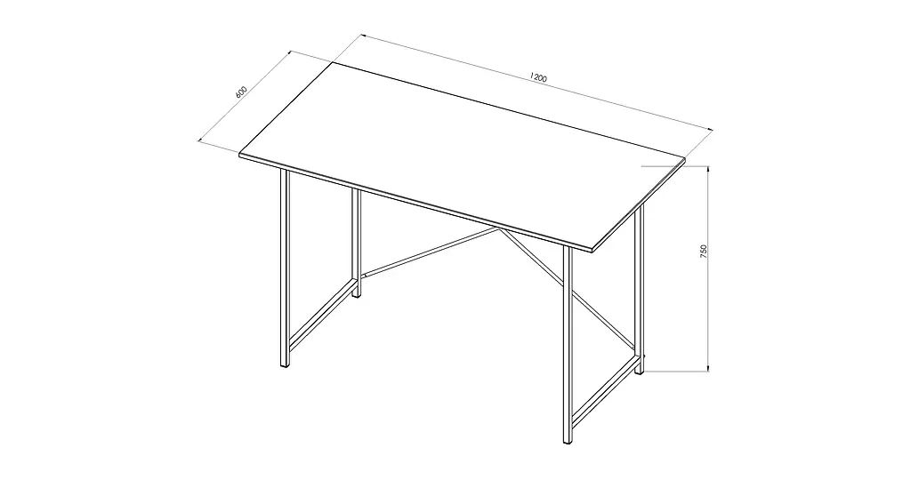 Стол письменный Line Лайт Ferrum-decor 750x1200x600 Черный металл ДСП Дуб Сонома Трюфель 16 мм (FRD-104861) - фото 8