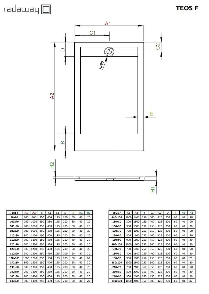 Душевой поддон Radaway Teos F 120x80 цвет черный HTF12080-54 - фото 2